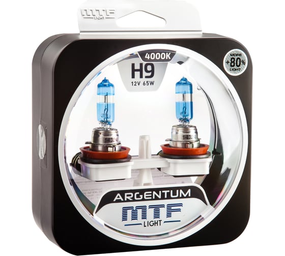 Галогенные автолампы серия ARGENTUM +80_ H9, 12V, 65W, комп. MTF Light H8A1209 1