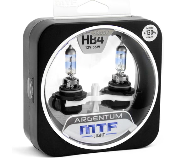 Галогенные автолампы MTF Light ARGENTUM +130_ HB4(9006), 12V, 55W, комп. H3A12B4