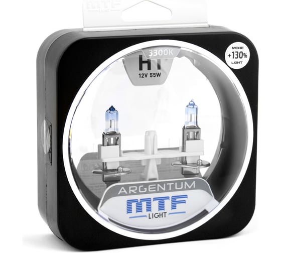Галогенные автолампы MTF Light ARGENTUM +130_ H1, 12V, 55W, комп. H3A1201