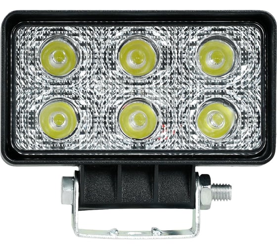 Фара светодиодная Airline прямоугольная, 6LED, направленный свет, 18Вт, 110x81x46мм, 12/24В, PLUS ALED121