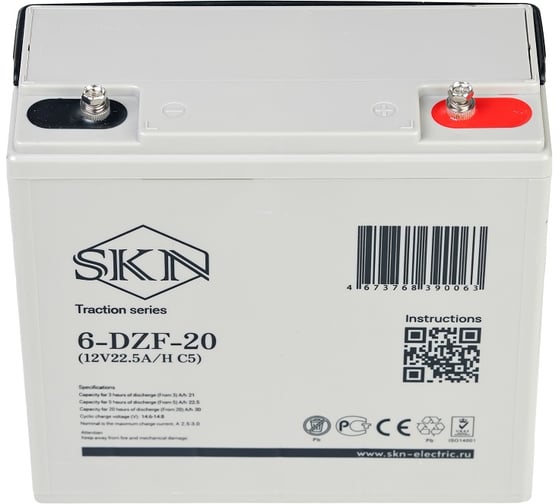 Тяговый аккумулятор SKN 6-DZF-20 (12V22.5A/H C5) 025384