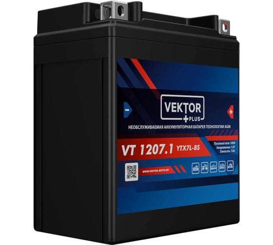 Аккумуляторная батарея VEKTOR PLUS VT 1207.1 Vektor Energy 19276