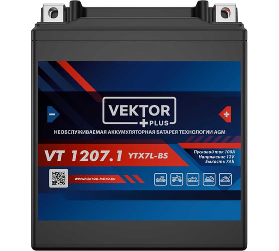 Аккумуляторная батарея VEKTOR PLUS VT 1207.1 Vektor Energy 19276