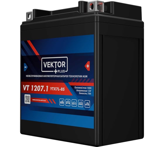 Аккумуляторная батарея VEKTOR PLUS VT 1207.1 Vektor Energy 19276