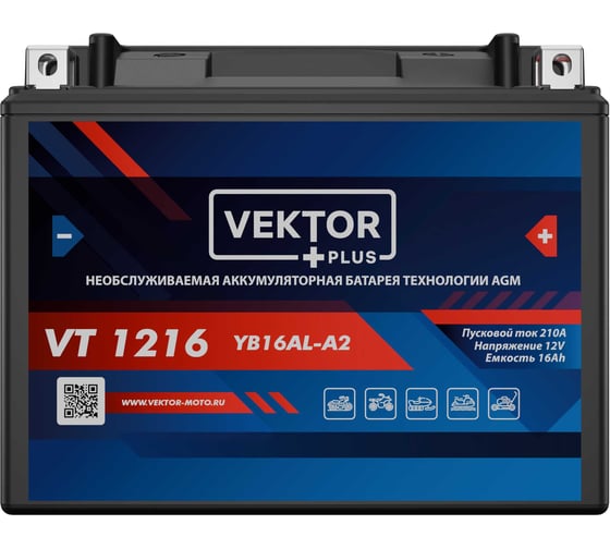 Аккумуляторная батарея VEKTOR PLUS VT 1216 Vektor Energy 19344