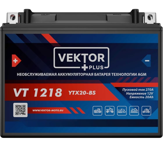 Аккумуляторная батарея VEKTOR PLUS VT 1218 Vektor Energy 19351