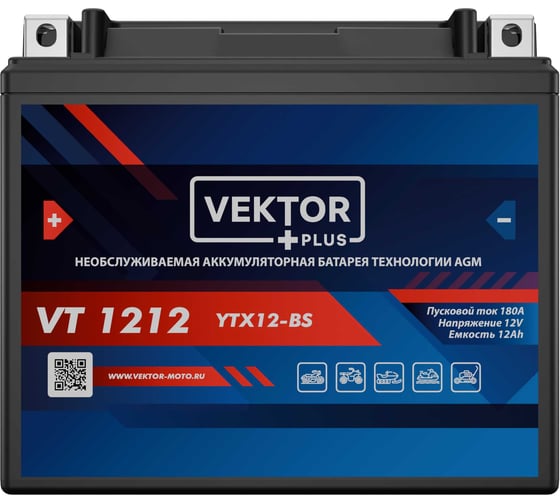 Аккумуляторная батарея VEKTOR PLUS VT 1212 Vektor Energy 19320