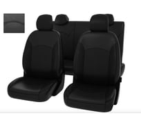 Чехлы Hyundai Solaris II/Kia Rio IV 2017-2022 г./Solaris HS 2022-> Седан PSV (Comfort/Prestige, деленная спинка), черный/отстрочка черная (Loto) Статус 138776