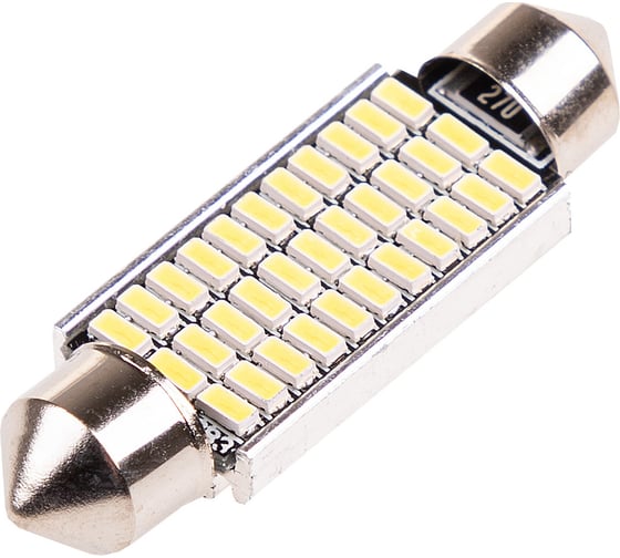 Автолампа диод SKYWAY T11 (C5W) 12V 33 SMD 1-контакт, 41 мм, белая CAN BUS 2 шт S08201445/K
