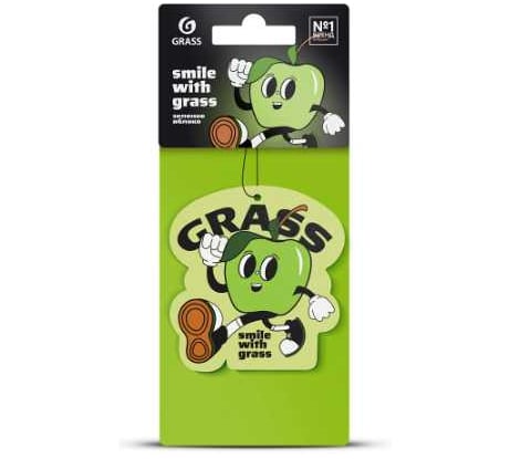 Ароматизатор воздуха картонный Grass Смайл (яблоко) ST-1480