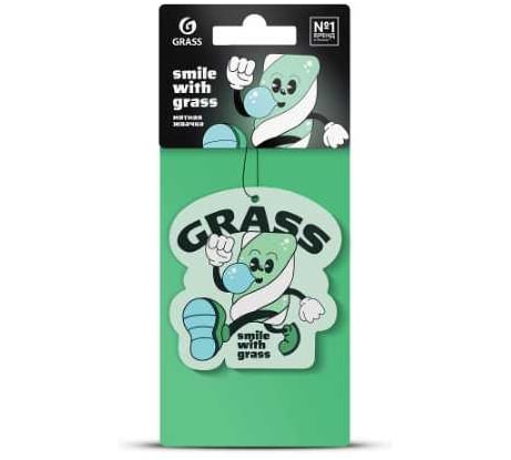 Ароматизатор воздуха картонный Grass Смайл (мятная жвачка) ST-1469