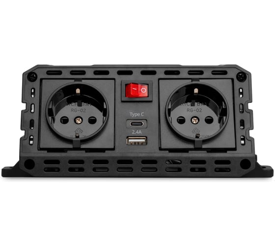 Автомобильный инвертор TopON 600W 2 розетки, USB, Type-C, пиковая мощность 1200W. TOP-PI600