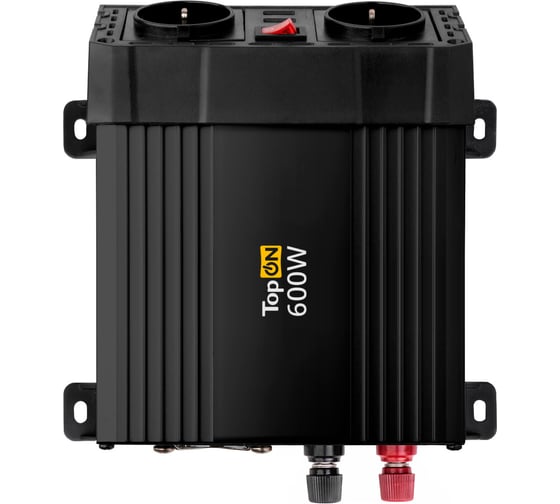 Автомобильный инвертор TopON 600W 2 розетки, USB, Type-C, пиковая мощность 1200W. TOP-PI600