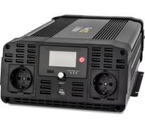 Автомобильный инвертор TopON 2000W 2 розетки, чистый синус, Type-C PD, USB QC, LCD экран, пиковая мощность 4000W Черный TOP-PI2000