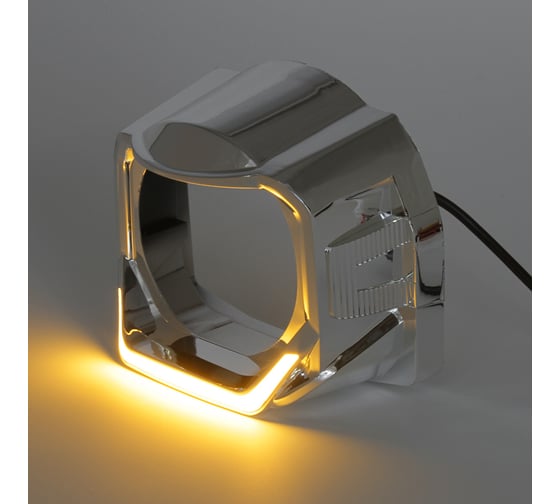 Маски G-STYLE для Bi-LED линз с подсветкой белой/желтой 3, хром. 2шт. MTF Light MK5DC