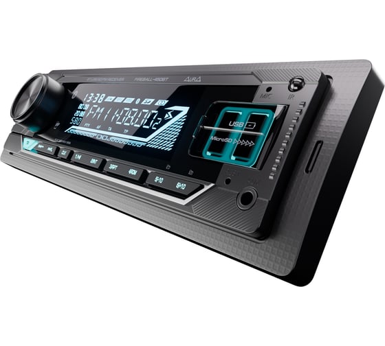 USB-ресивер AURA 4x51w, FLAC, 2xUSB/BT, 2 RCA, APP, 7 цветов, 10 EQ, ДУ FIREBALL-450BT