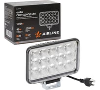 Фара светодиодная прямоугольная Airline 15LED, рассеянный свет (Ближний/Дальний), 45Вт, 165x108x74мм, 12/24В, PRO ALED147
