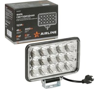 Фара светодиодная прямоугольная Airline 15LED, направленный свет (Ближний/Дальний), 45Вт, 165x108x74мм, 12/24В, PRO ALED127