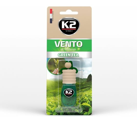 Ароматизатор K2 VENTO зеленый чай, флакон с деревянной крышкой V452