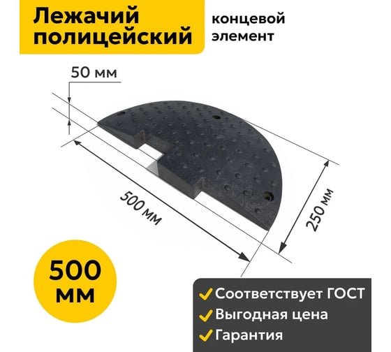 Лежачий полицейский ООО ОПТИМА СЕРВИС ИДН 500-2 (концевой элемент) ПОЛИМЕР 00-00027271