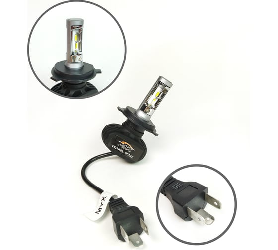 Светодиодные автолампы MYX Light S1 H4, 12-24 В, 18 Вт, CSP 1860, 6000 K, 2 шт. 010304