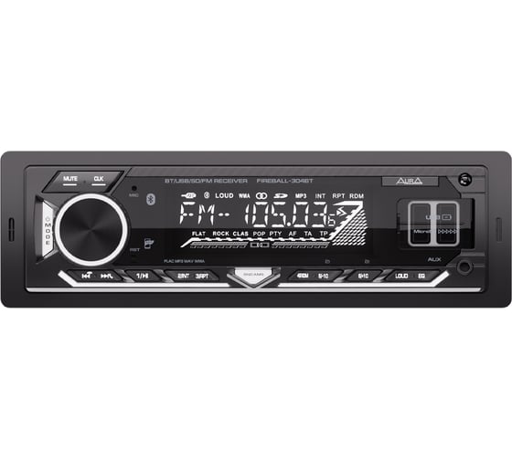 USB/SD-ресивер AurA 4x36w, FLAC, 2xUSB/BT, APP, 1 RCA, 12/24V, белая подсветка FIREBALL-304BT