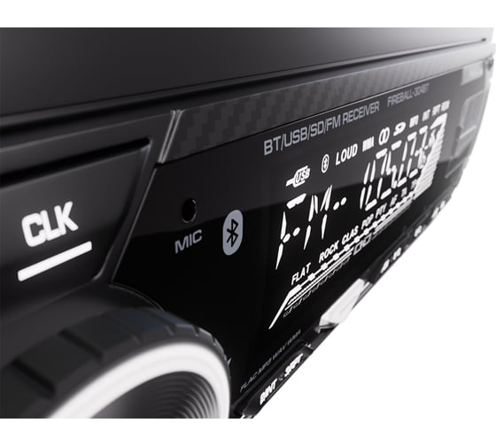 USB/SD-ресивер AurA 4x36w, FLAC, 2xUSB/BT, APP, 1 RCA, 12/24V, белая подсветка FIREBALL-304BT
