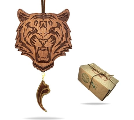 Ароматизатор AROMA BAR Тигр Шерхан в коричневом цвете, Черный лед, 10 мл 23tigerbrown