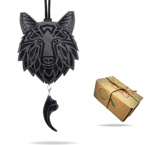 Ароматизатор AROMA BAR Волк в черном цвете + масло Paco Rabanne Invictus, 10 мл 43wolfblack