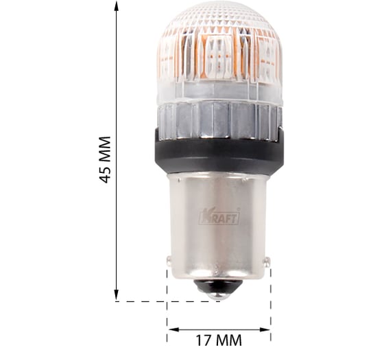 Светодиод KRAFT PR21W (BA15s) 10-30v (red) Pro (2 шт. Европодвес) KT 700273