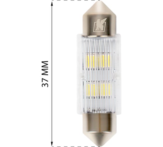 Светодиод KRAFT C5W (SV8.5) 10x36 9-18v white (2 шт. Блистер) KT 700247