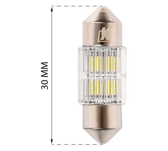 Светодиод KRAFT C5W (SV8.5) 10x31 9-18v white (2 шт. Блистер) KT 700246