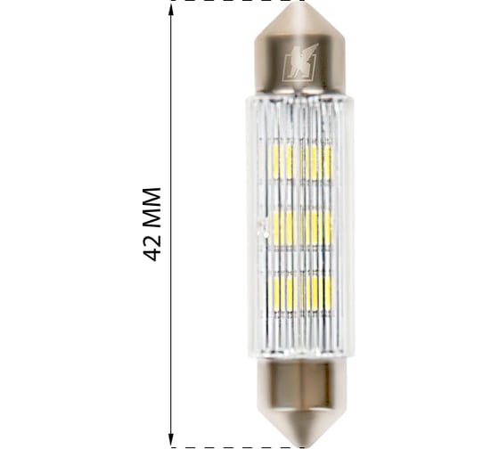 Светодиод KRAFT C5W (SV8.5) 10x41 9-18v white (2 шт. Блистер) KT 700248