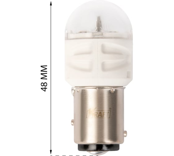 Светодиод KRAFT PR21/5W (BAY15d) 9-18v red (2 шт. Блистер) KT 700260