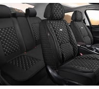 Накидки PSV 5D Linum Len (черный/отстрочка белая), комплект на весь салон, лен 138280