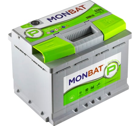 Автомобильная аккумуляторная батарея MONBAT PREMIUM 63 Ач 670 А обратная MP6360L20