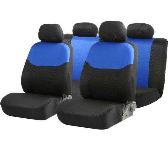 Универсальные авточехлы TORSO Premium, 9 предметов, чёрно-синий AV-27 2998004 1