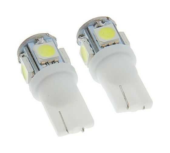 Светодиодная автолампа TORSO T10 W5W, габарит, 12 В, 5 SMD-5050, 2 шт., свет белый 1059206