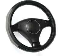 Оплетка TORSO кожа PU, перфорация, размер 38 см, рельефная серая вставка, черный 1822678