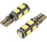 Светодиодная автолампа TORSO T10 W5W, габарит, 12 В, 9 SMD-5050, черный, 2 шт., свет белый 2612687 1