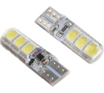 Светодиодная автолампа TORSO FLASH T10 W5W, габарит, 12 В, 3 Вт, 6 SMD-5050, 2 шт. 2612683