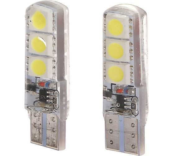 Светодиодная автолампа TORSO FLASH T10 W5W, габарит, 12 В, 3 Вт, 6 SMD-5050, 2 шт. 2612683