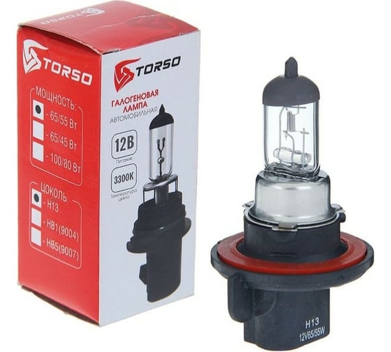 Галогенная лампа TORSO H13, 3300 K, 12 В, 65/55 Вт 1066720