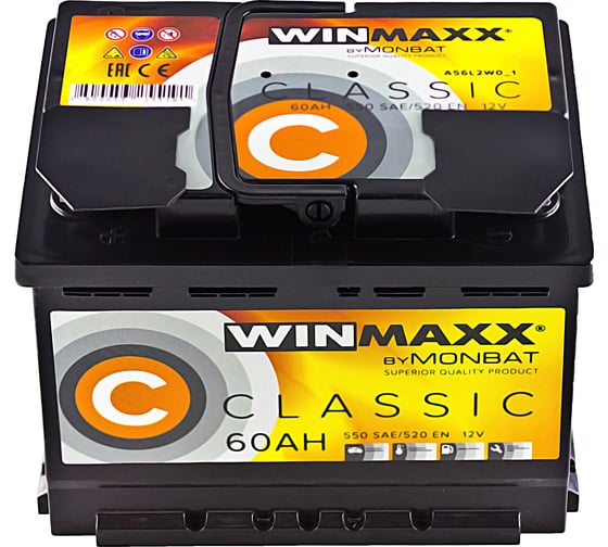 Автомобильная аккумуляторная батарея MONBAT wINMAXX Classic 60 Ач 520 А прямая MW6052L21