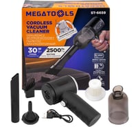 Пылесос портативный аккумуляторный MEGATOOLS (3,7В,1200мА/ч) 30Вт, контейнер 0,45л MT-ST-6659(62521)
