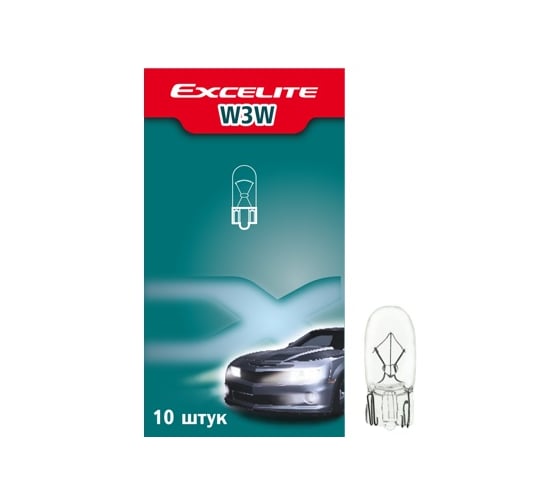 Лампа накаливания Excelite W3W ST 12V 3W W2,1x9,5d упаковка 10 шт 52800 1