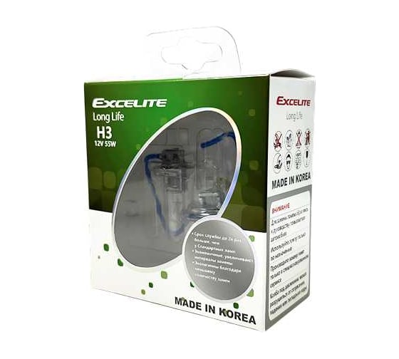 Лампа галогенная Excelite H3 LL 12V 55W PK22s 2 шт 10303C 1