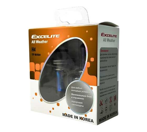 Лампа галогенная Excelite H4 AW 12V 60/55W P43t 2 шт 10509 1