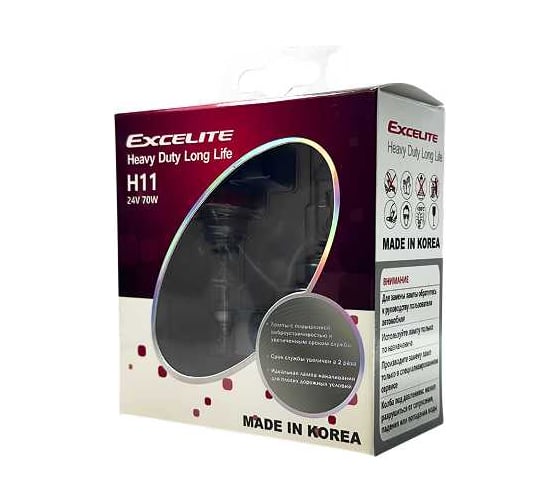 Лампа галогенная Excelite H11 HD LL 24V 70W PGJ19-2 2 шт 11602C 1