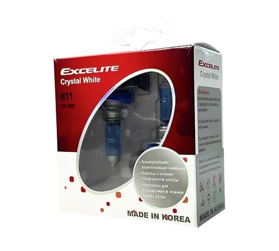 Лампа галогенная Excelite H11 CW 12V 55W PGJ19-2 2 шт 11412 1